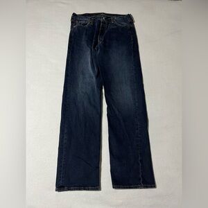 Levis 501 Mens 34x33 Dark Wash Button Fly Straight Leg Jeans